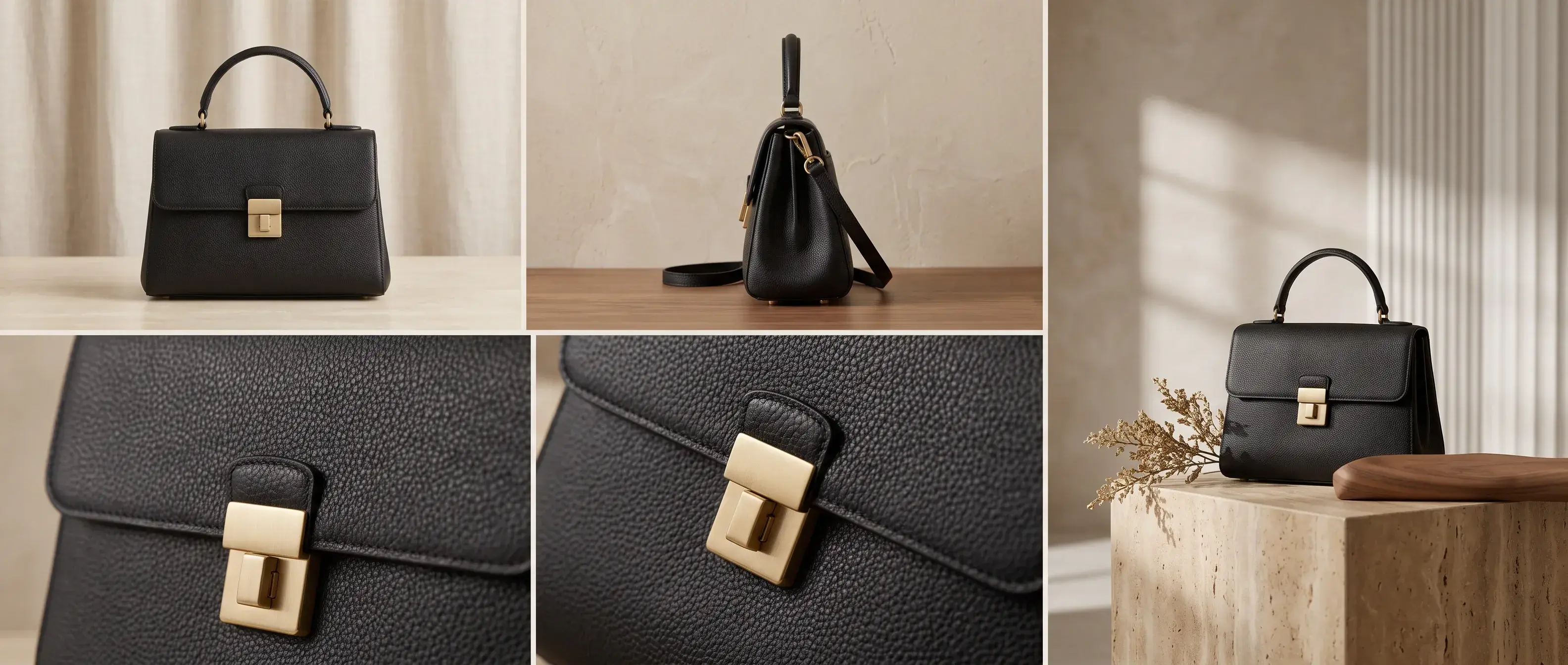 Product shown from multiple angles and lifestyle scenes